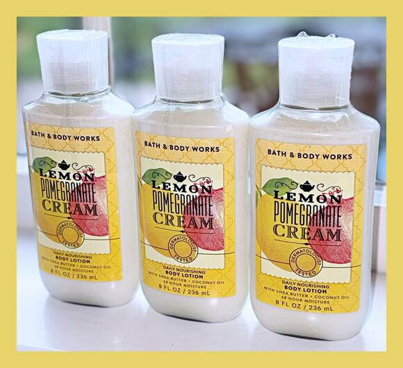 Bath & Body Works Other - Bath & Body Works 8 oz Lemon Pomegranate Cream Daily Nourishing Body Lotion x3
